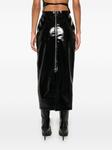 MSGM лакированная юбка миди, черный - фото 4