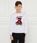 Лонгслив детский Guess с вышитым медведем, белый - фото