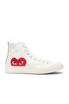 Высокие кеды Converse из плотной ткани с крупной эмблемой Comme Des Garcons Play, белый - фото