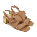 Кожаные босоножки на каблуке Pinko, коричневый - фото 2