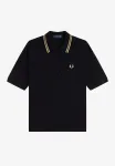 Рубашка поло Fred Perry, Black/Champagne - фото 3