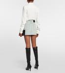 Мини-юбка из денима с высокой талией Ami Paris, Bleu Javel - фото 3