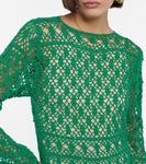 Хлопковое платье макси крючком ANNA KOSTUROVA, белый - фото 4