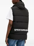 Стеганый жилет с принтом граффити Sprayground, черный - фото 4