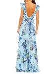 Платье с цветочным разрезом Mac Duggal, синий мульти - фото 2