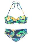 Комплект бикини LASCANA, синий/зеленый - фото 2
