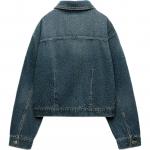 Траф джинсовая куртка женская синяя ZARA - фото 3