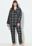 Пижамный комплект Ulla Popken PLAID BUTTON FRONT SET, Black - фото