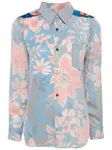 Рубашка с цветочным принтом COMME DES GARCONS, синий - фото