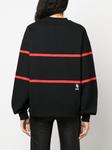 Gcds stripe-detailed sweatshirt, черный - фото 4