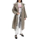 GANNI Укороченное стеганое пальто, Khaki - фото 5