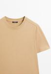 Футболка Massimo Dutti CREW NECK WITH SHORT SLEEVES, Camel - фото 9