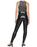Брюки HUE Leather Flat-Tering Fit Leggings, черный - фото