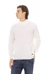 Белый мужской свитер из ткани Baldinini Trend, White - фото