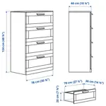 Комод с 4 ящиками IKEA BRIMNES, 78x124 см, белый - фото 5