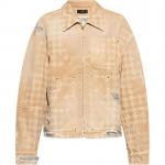 Куртка с монограммой и эффектом потертости Amiri, бежевый - фото