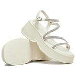 Женские сандалии на одной бляшке TATA, цвет экрю/серебро - фото 6