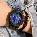 Часы Casio G-Shock Analog-Digital GA-100 Series, арт. GA-100BL-1A, черный/зеленый + Casio BA-110 Series, арт.BA-110TM-7A - фото 3