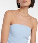 Мини-платье из крепа с отделкой из перьев Safiyaa, Pale Blue With Pale Blue - фото 4