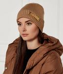 Шапка женская Moschino шерстяная с логотипом, коричневый - фото 2