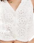 Stradivarius – Белая кружевная майка - фото 2