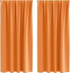 Плотные шторы с кольцами, 2 шт., оранжевые, 175 x 140 см vidaXL - фото