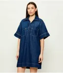 Джинсовое платье C_POLO Boss Orange, темно-синий - фото