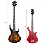 Детская электрическая бас-гитара Red Glarry 36 дюймов - фото 7