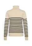 Джемпер Saint Tropez MILASZ ST. ROLLNECK, Brown Rice Black Stripe/Beige - фото 6