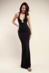 Платье макси с вырезом бретелькой Pearl & Scuba Goddiva, черный - фото