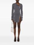 Мини-платье на молнии The Attico, серый - фото 2