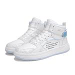 Кроссовки для скейтбординга унисекс высокие серо-голубые WARRIOR, бело-черные - фото 3