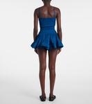 Юбка-шорты в рубчик Alaïa, Bleu Canard - фото 3