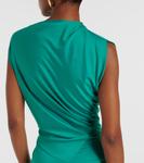 Платье миди из джерси с асимметричной сборкой Victoria Beckham, Peacock - фото 6