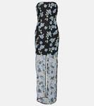 Цветочное платье-сетка Rotate, 1000 Black Comb. - фото