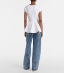 Топ с баской Alaïa, Blanc - фото 3