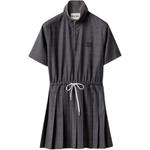 Платье плиссированное на кулиске MIU MIU, серый - фото