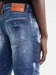 Джинсы с эффектом разбрызганной краски DSQUARED2, синий - фото 5