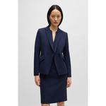 Приталенный пиджак с карманами на молнии BOSS, темно-синий - фото 3