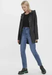 Дождевик Vero Moda "VMMALOU COATED JACKET", с капюшоном, черный - фото 3