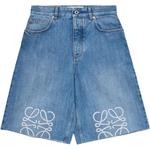 Потертые джинсовые шорты Anagram LOEWE, синий - фото