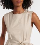 Платье миди Amina из плиссированного хлопка S Max Mara, бежевый - фото 4