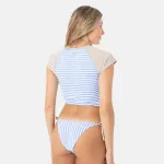 Тихоокеанское шоссе укороченный рашгард Roxy, Orange/Blue - фото 2