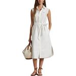 Хлопковое платье без рукавов Polo Ralph Lauren, белый - фото 3