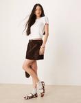 Мини-юбка из флокированного денима ASOS DESIGN - фото