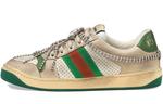 Кроссовки GUCCI Women's Screener 'Off White Green Crystals' - фото