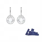 Swarovski Родированные серьги женские белые - фото