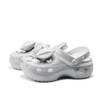 Классические кроксы Женские балетные серебристые Crocs, Балетный серебристо-белый - фото 4