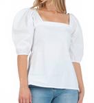 Белая блузка из поплина LUCCA - фото