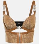 Бюстье Versace Allover с кожаной отделкой VERSACE, бежевый - фото
